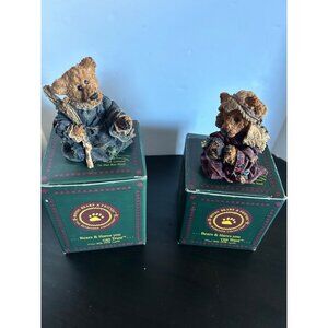Boyds Bears & Friends Figurines Set X 2: Abigail & Head Bean Houncil Collectible